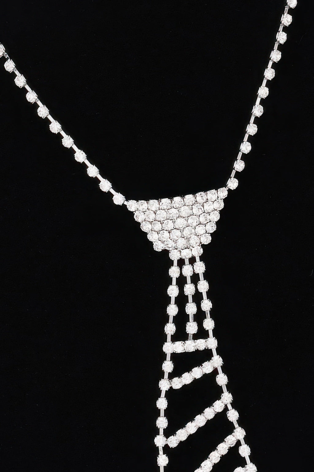 Rhinestone Necktie Necklace