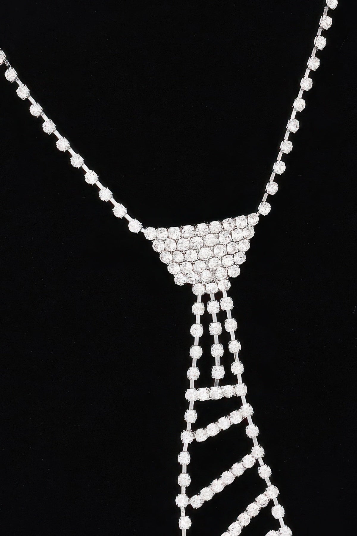 Rhinestone Necktie Necklace