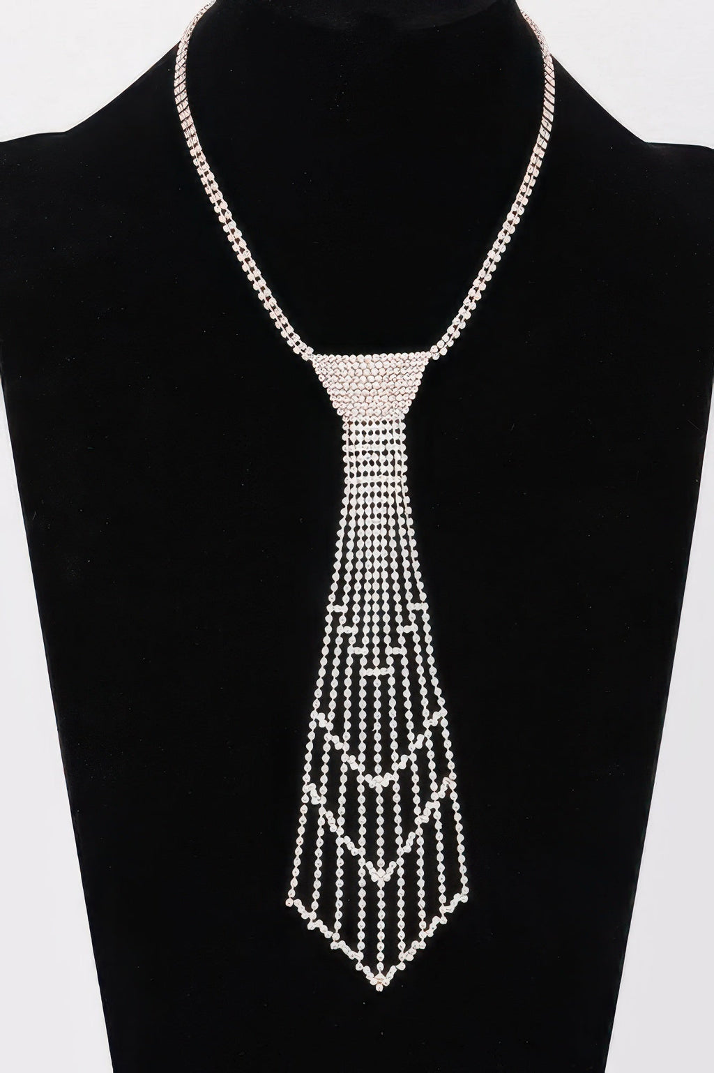 Rhinestone Necktie Necklace