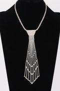 Rhinestone Necktie Necklace