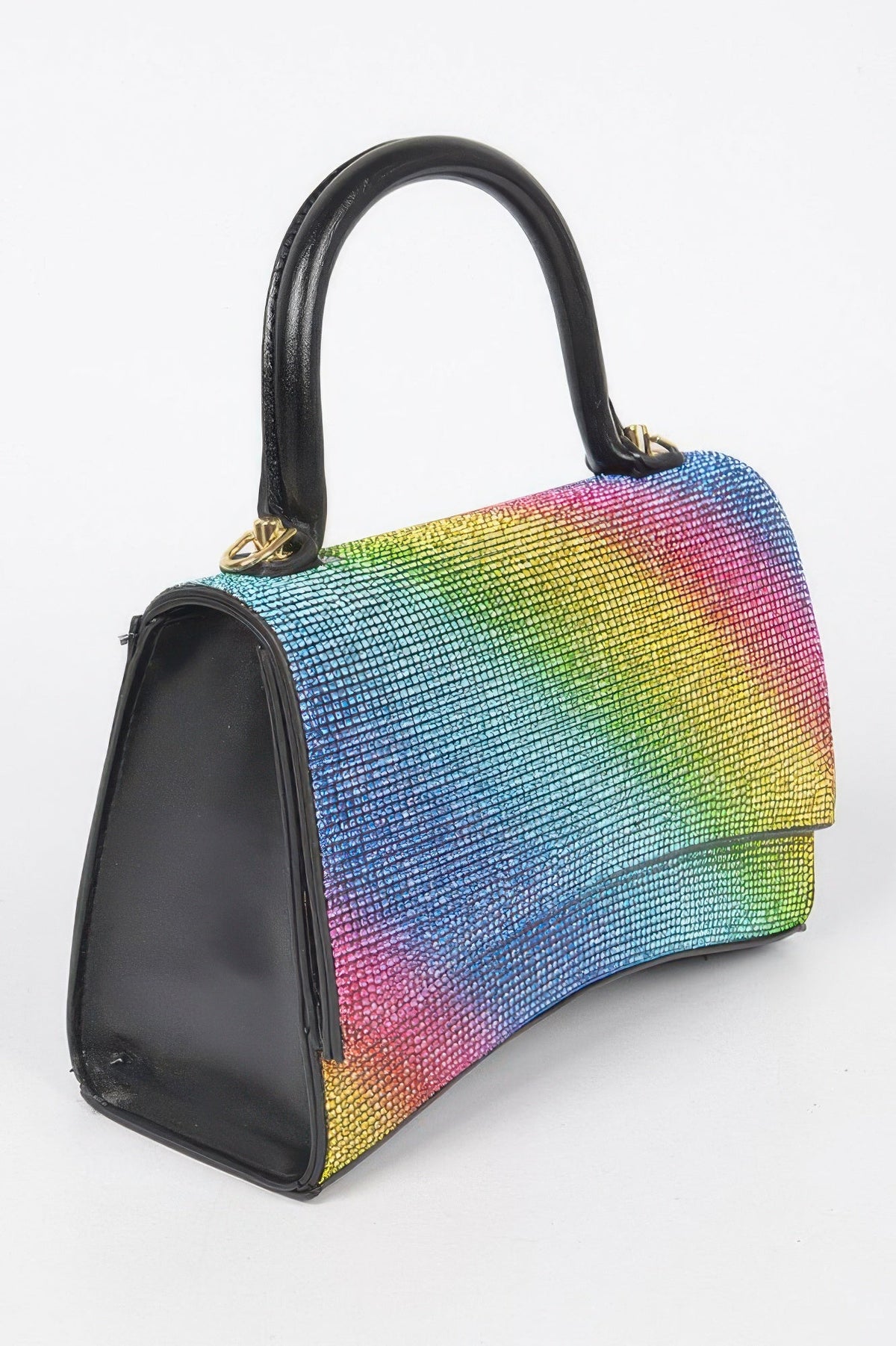 Rhinestone Top Handle Flap Bag