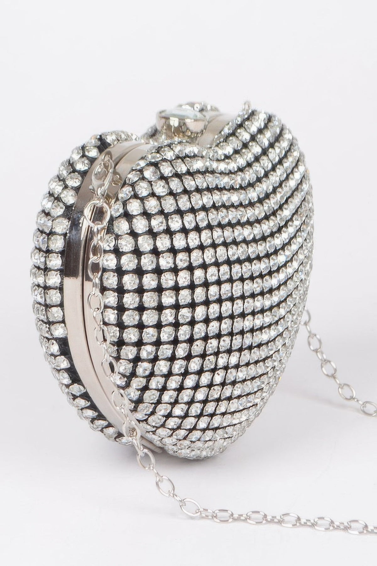 Rhinestone Heart Sahpe Party Clutch