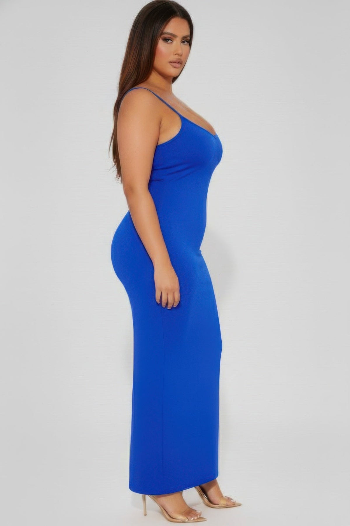 Plus Ribbed Mermaaid Hem Cami Dress