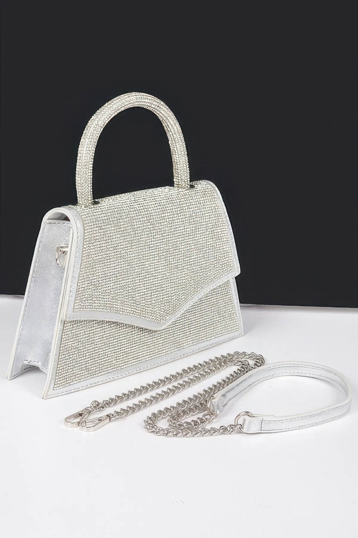 Rhinestone Top Handle Clutch