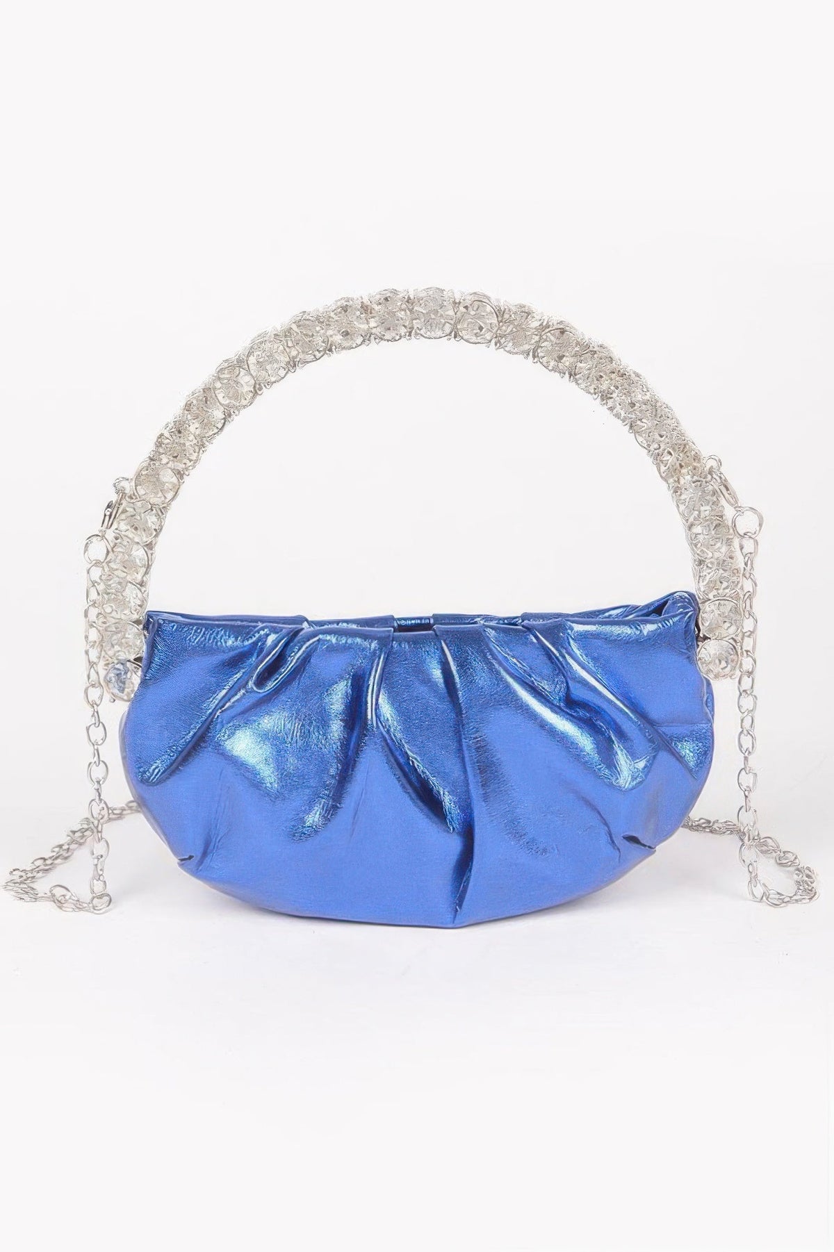 Metallic Stone Handle Crossbody Bag