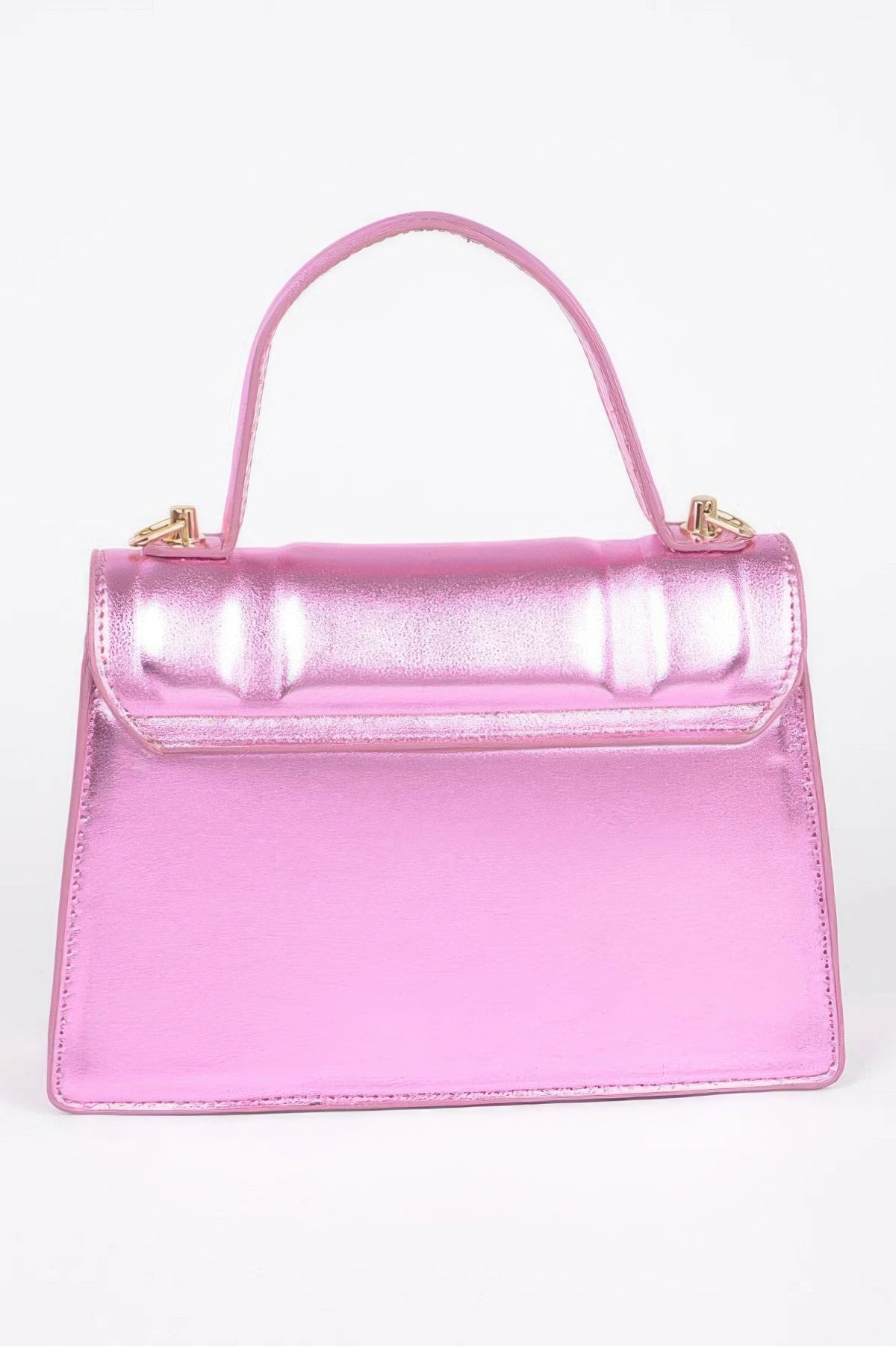 Metallic Top Handle Crossbody Bag