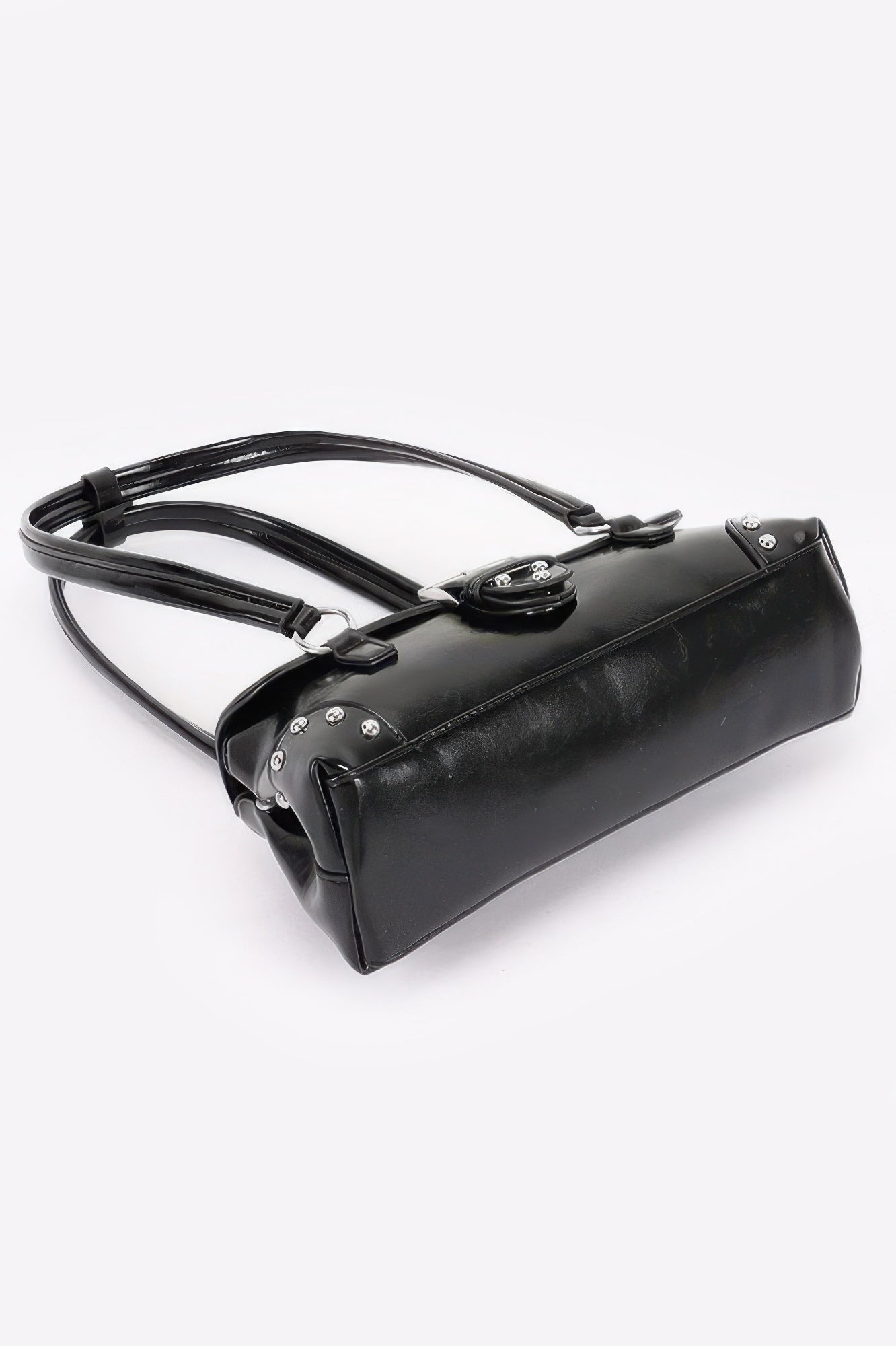 Vegan Leather Metal Studded Shoulder Bag