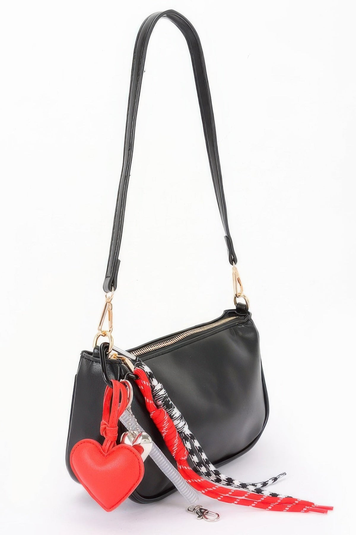 Decorative Charm Accent Shoulder Bag
