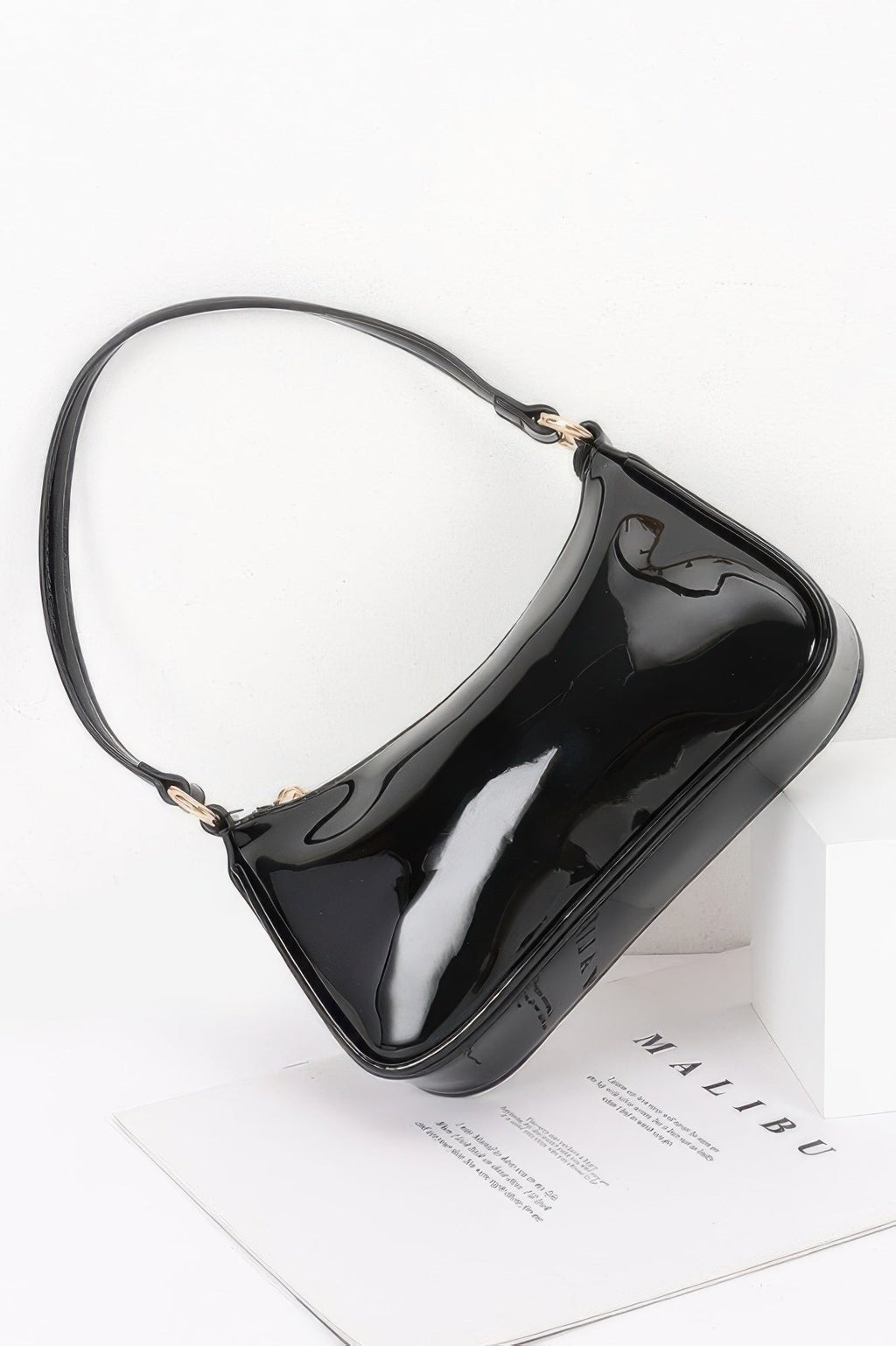 Patent Vegan Leather Chain Shoulder Bag