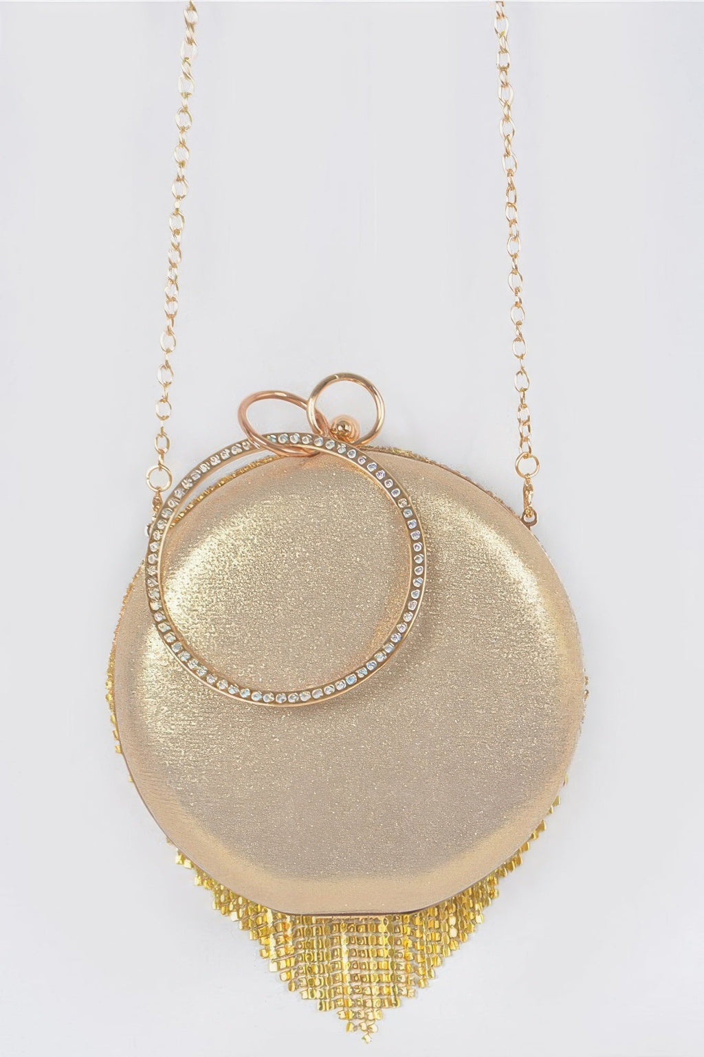 Rhinestone Fringe Round Party Bag