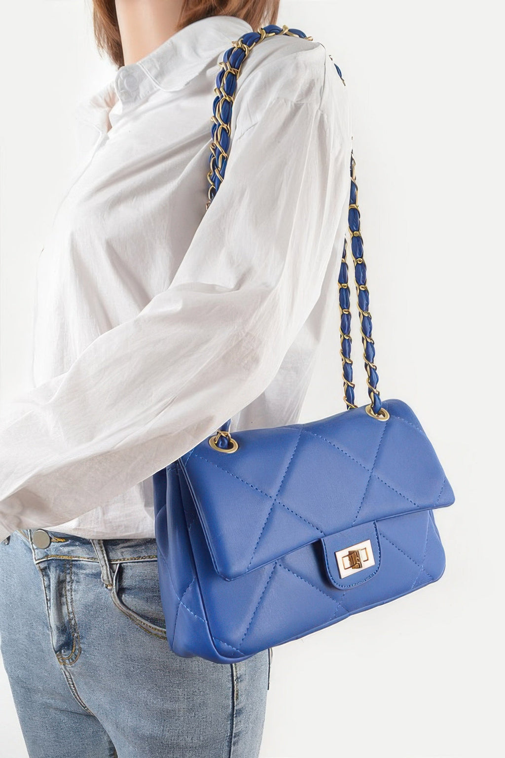 Wide Quilted Shoulder Bag