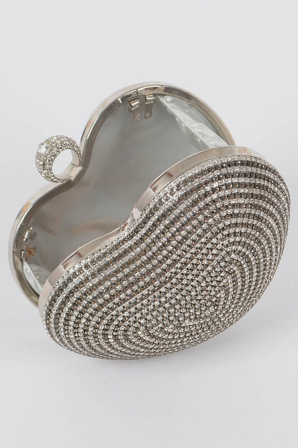Rhinestone Heart Shape Party Clutch