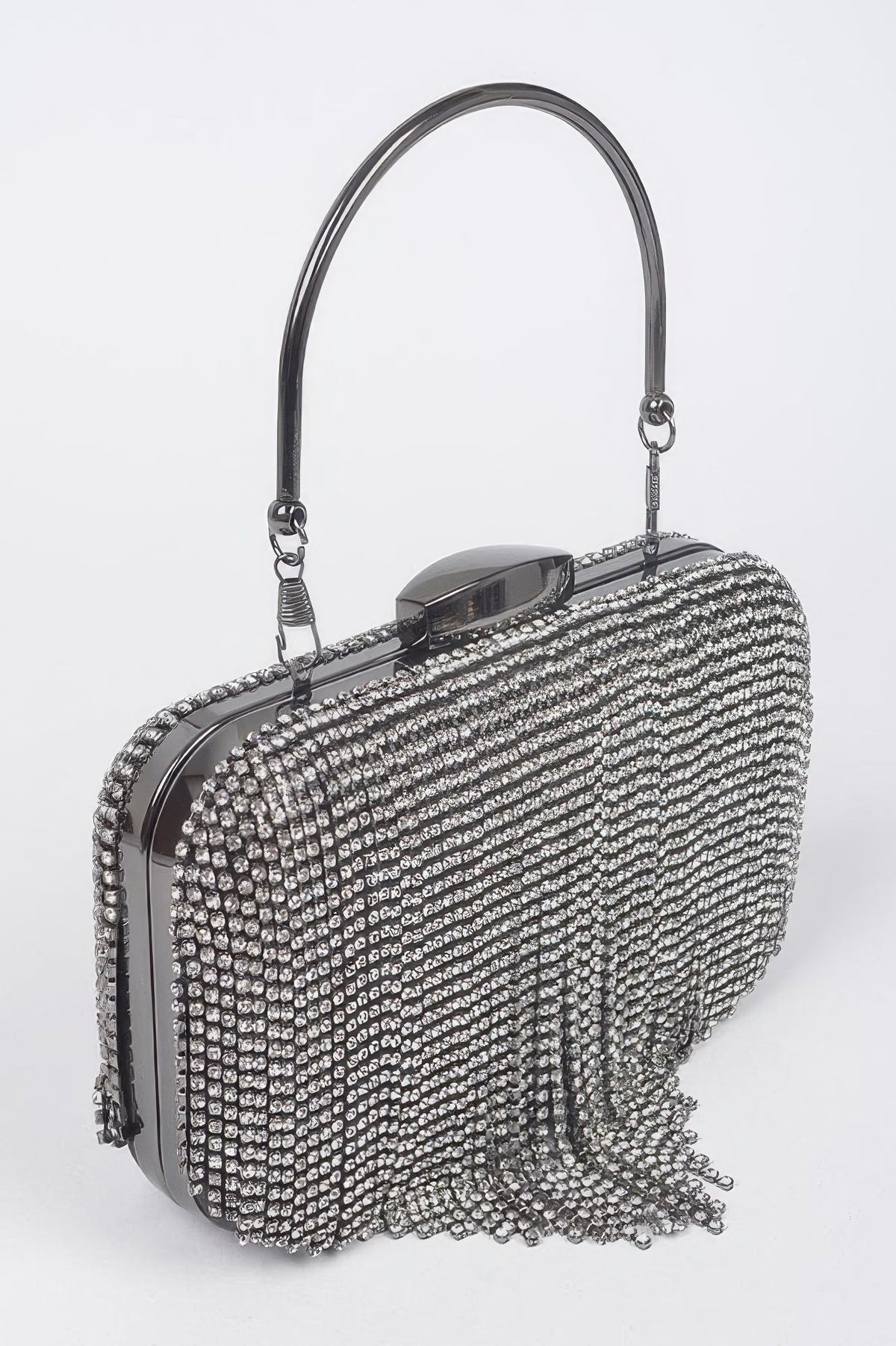 Rhinestone Fringe Hard Clutch