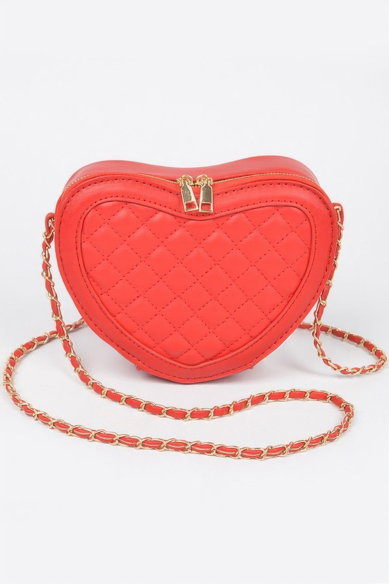 Quilted Heart Shape Crossbody Bag