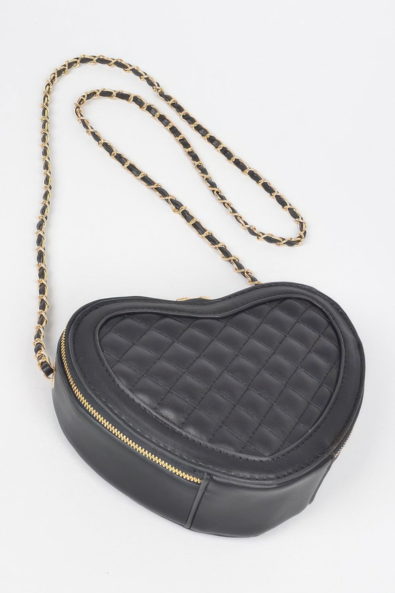Quilted Heart Shape Crossbody Bag