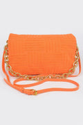 Towel Embossed Chain Flap Bag