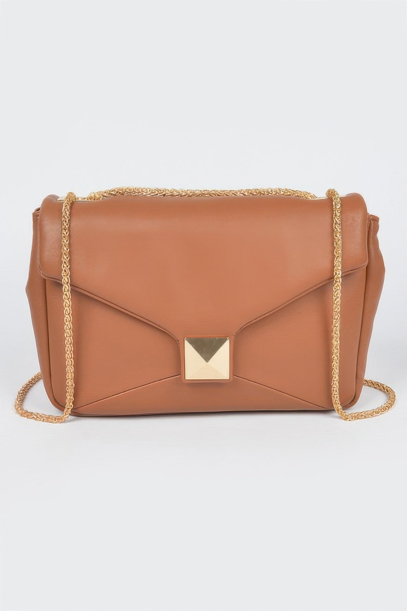 Faux Leather Flap Crossbody Bag