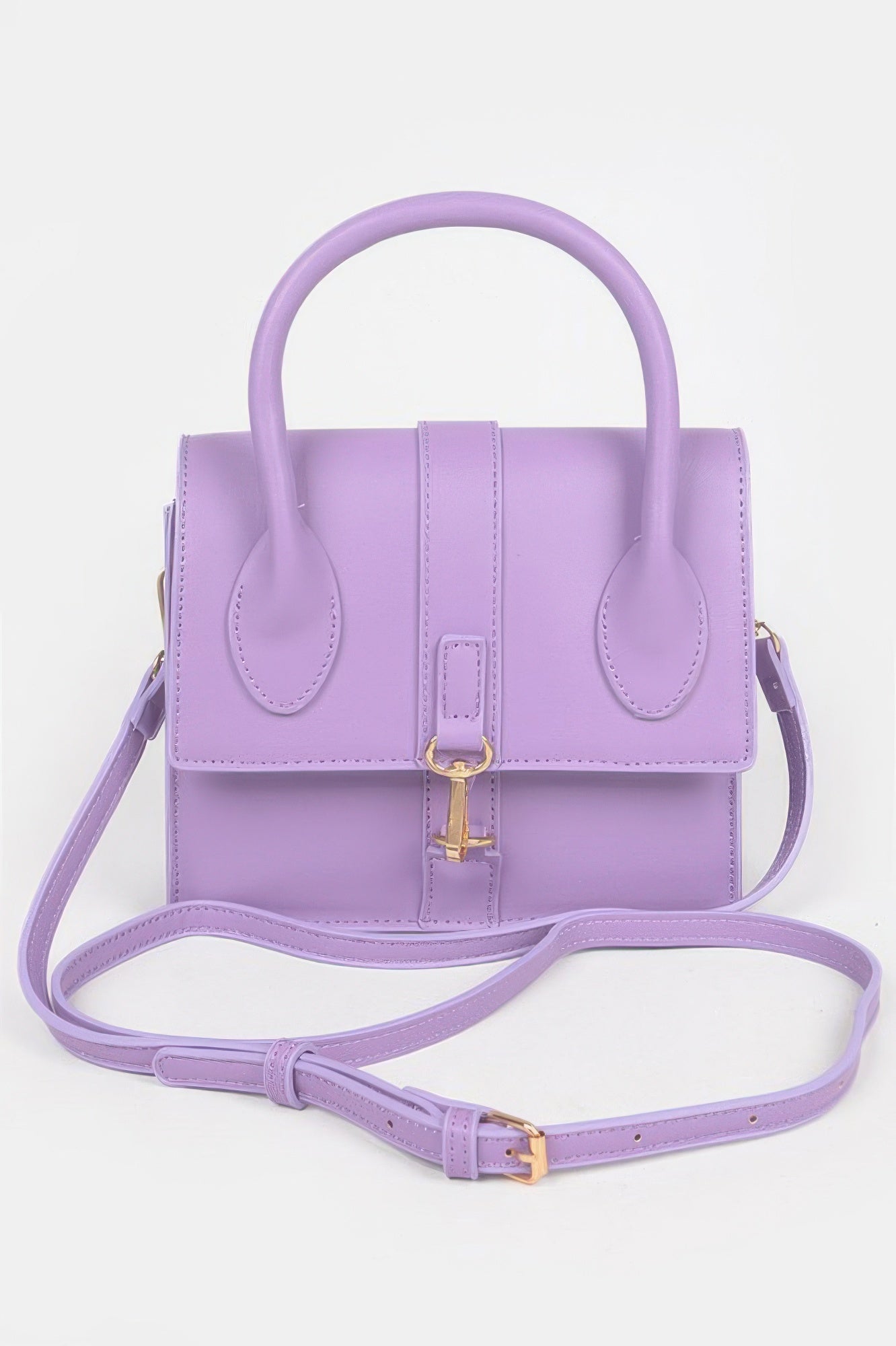 Faux Leather Top Handle Bag