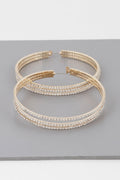 Wide Triple Jewel Hoop Earrings