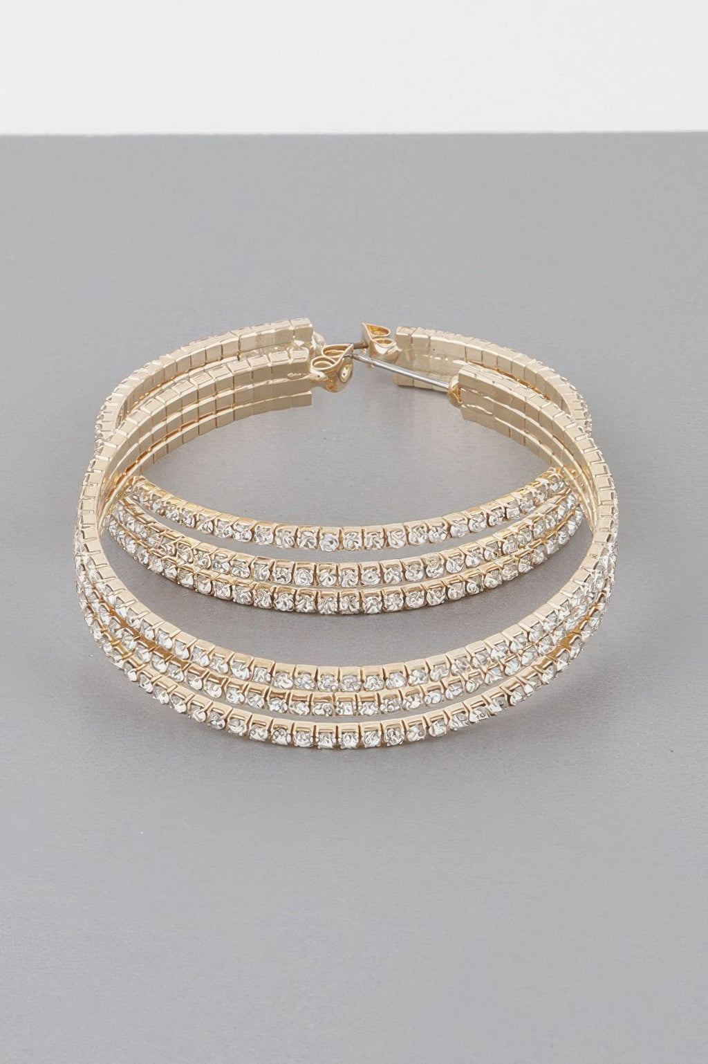 Triple Jewel Hoop Earrings