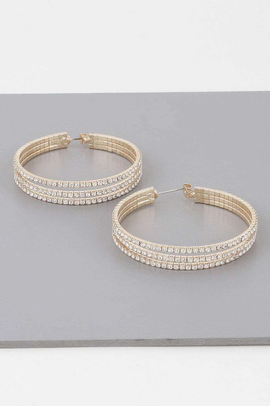 Triple Jewel Hoop Earrings