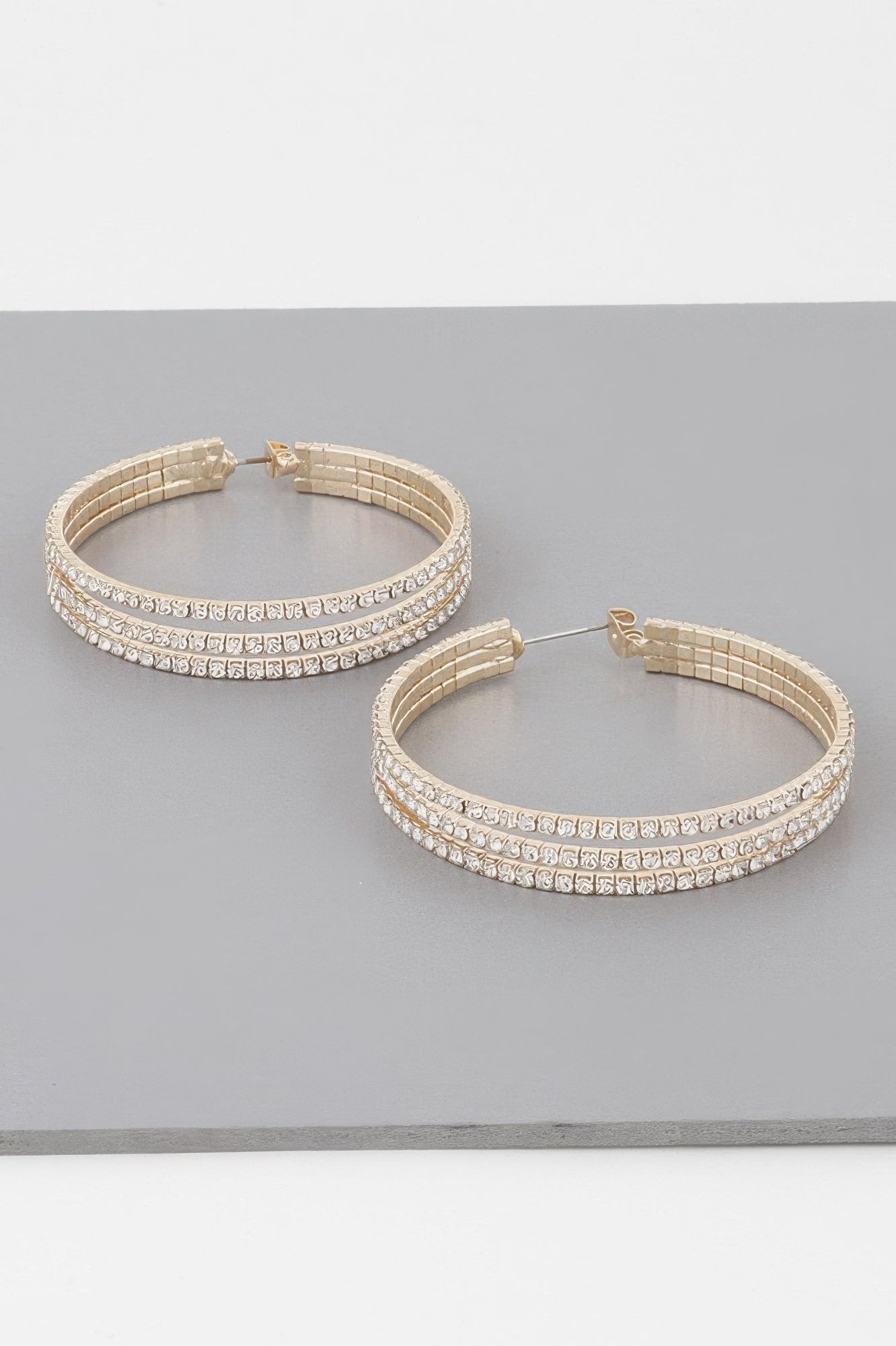 Triple Jewel Hoop Earrings