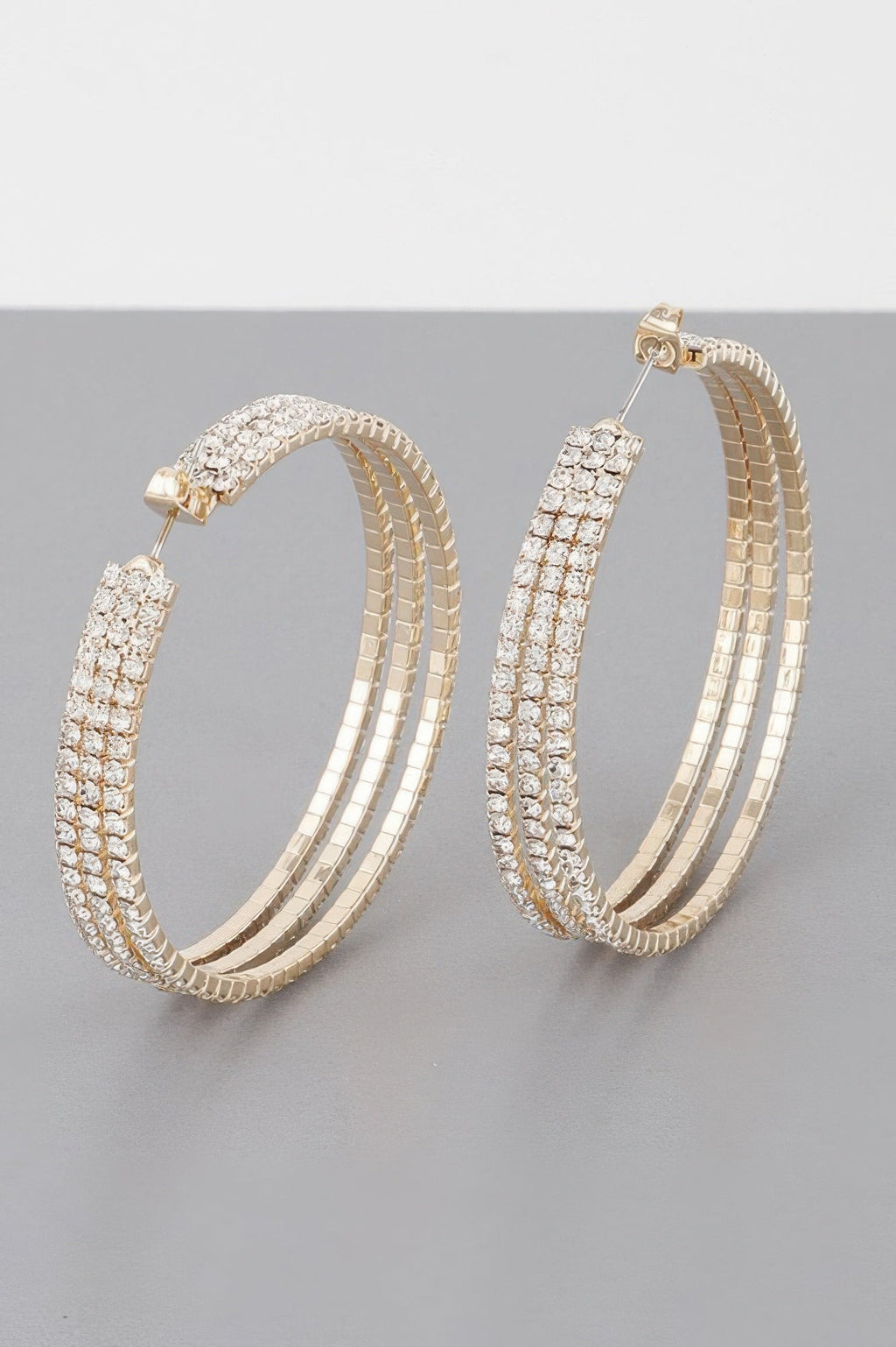 Triple Jewel Hoop Earrings