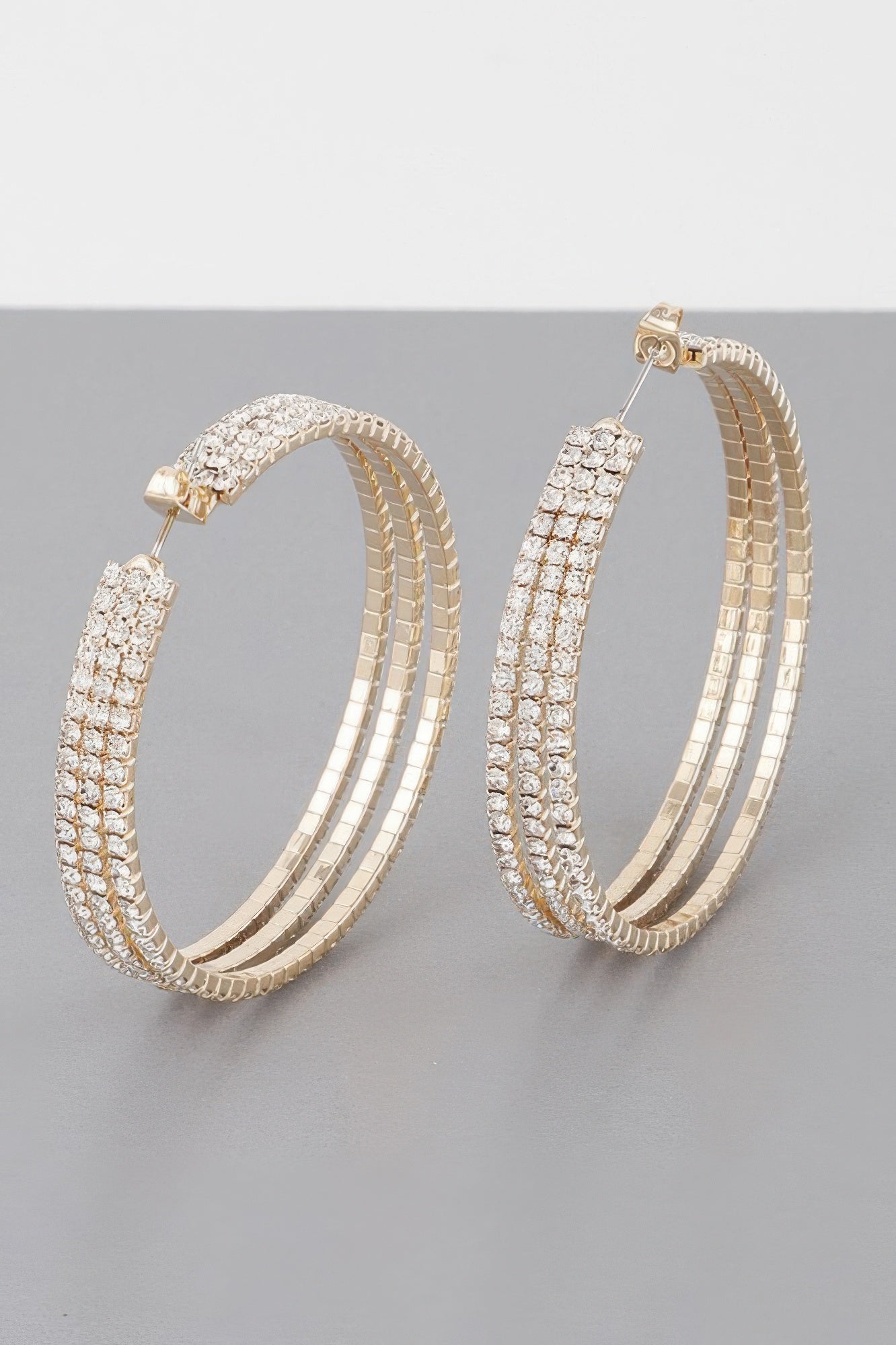 Triple Jewel Hoop Earrings