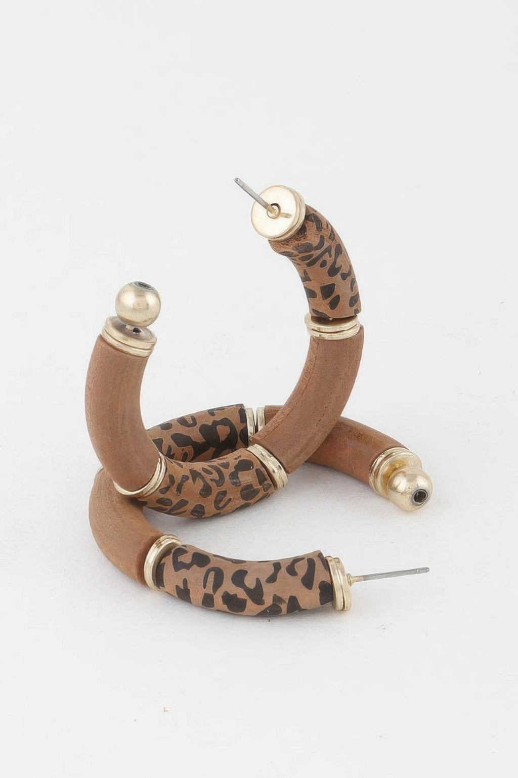Leo Print Hoop Earrings
