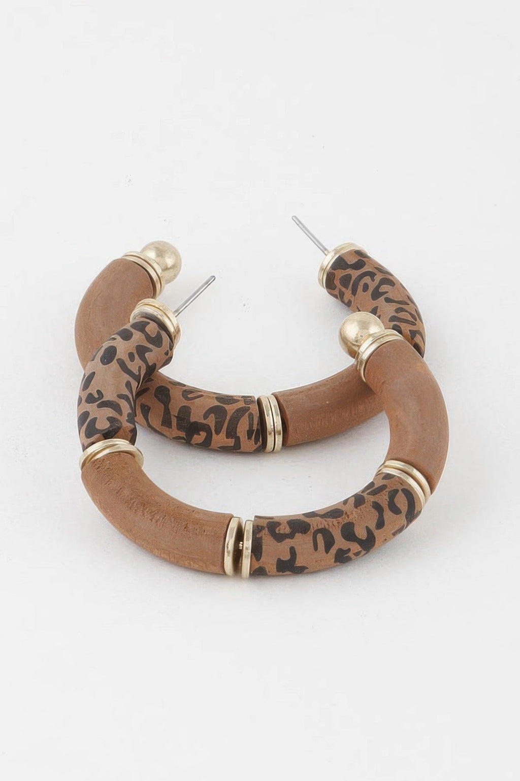 Leo Print Hoop Earrings