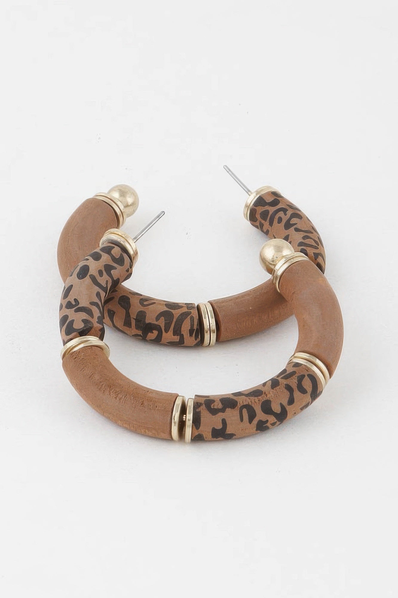 Leo Print Hoop Earrings