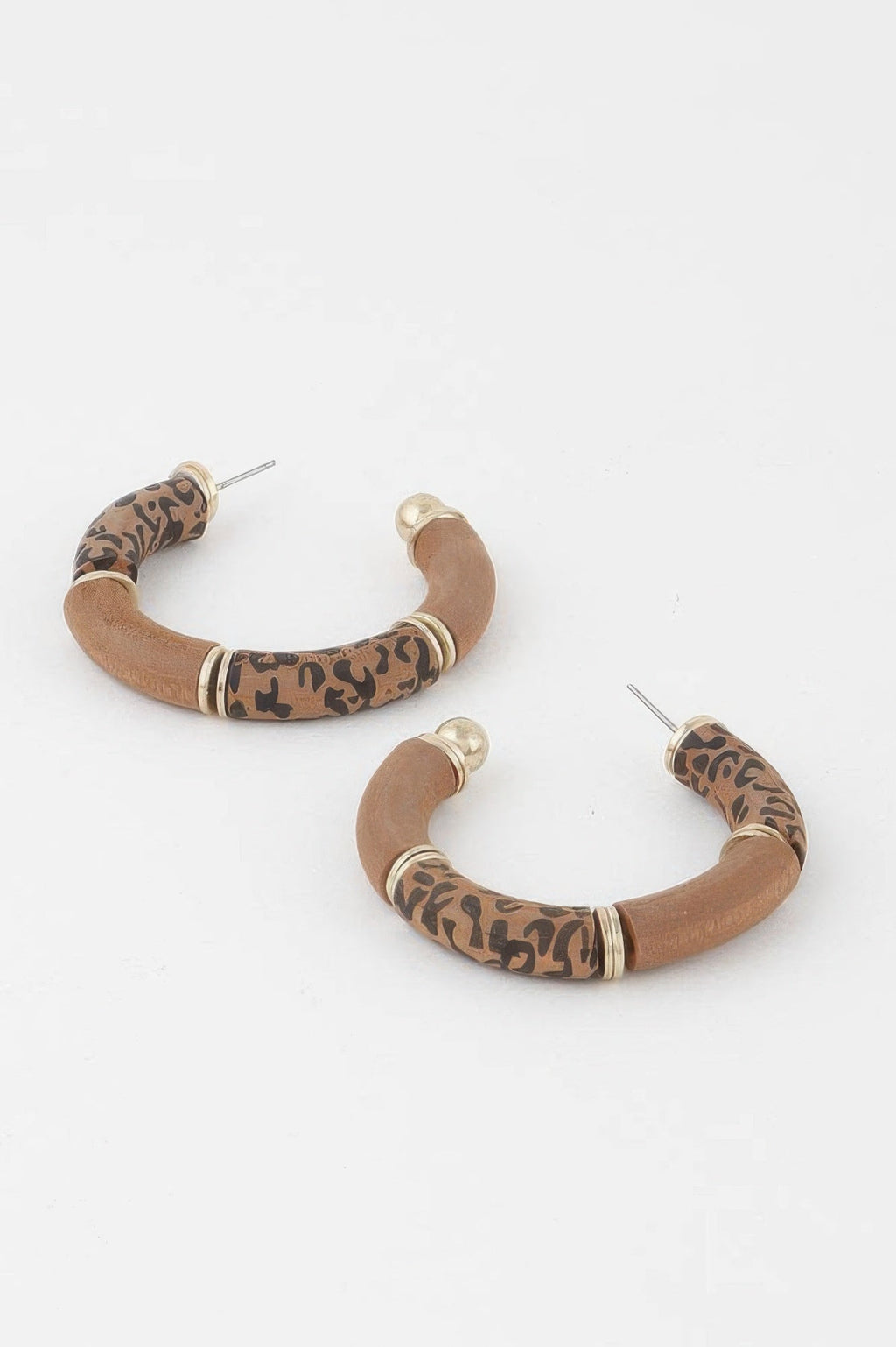 Leo Print Hoop Earrings