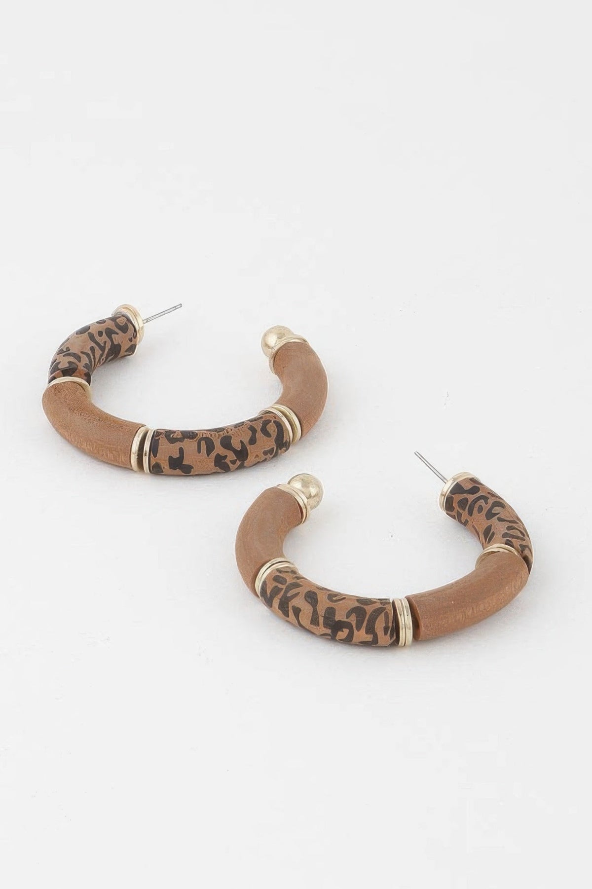 Leo Print Hoop Earrings