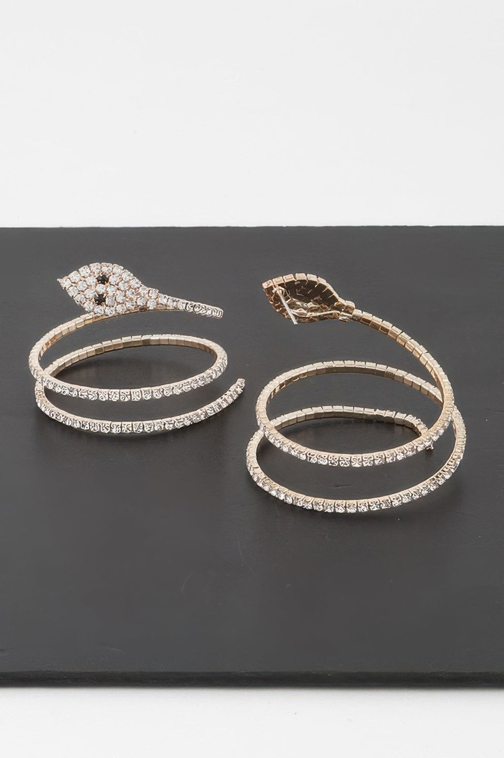 Twin Rhinestone Snake Earrings