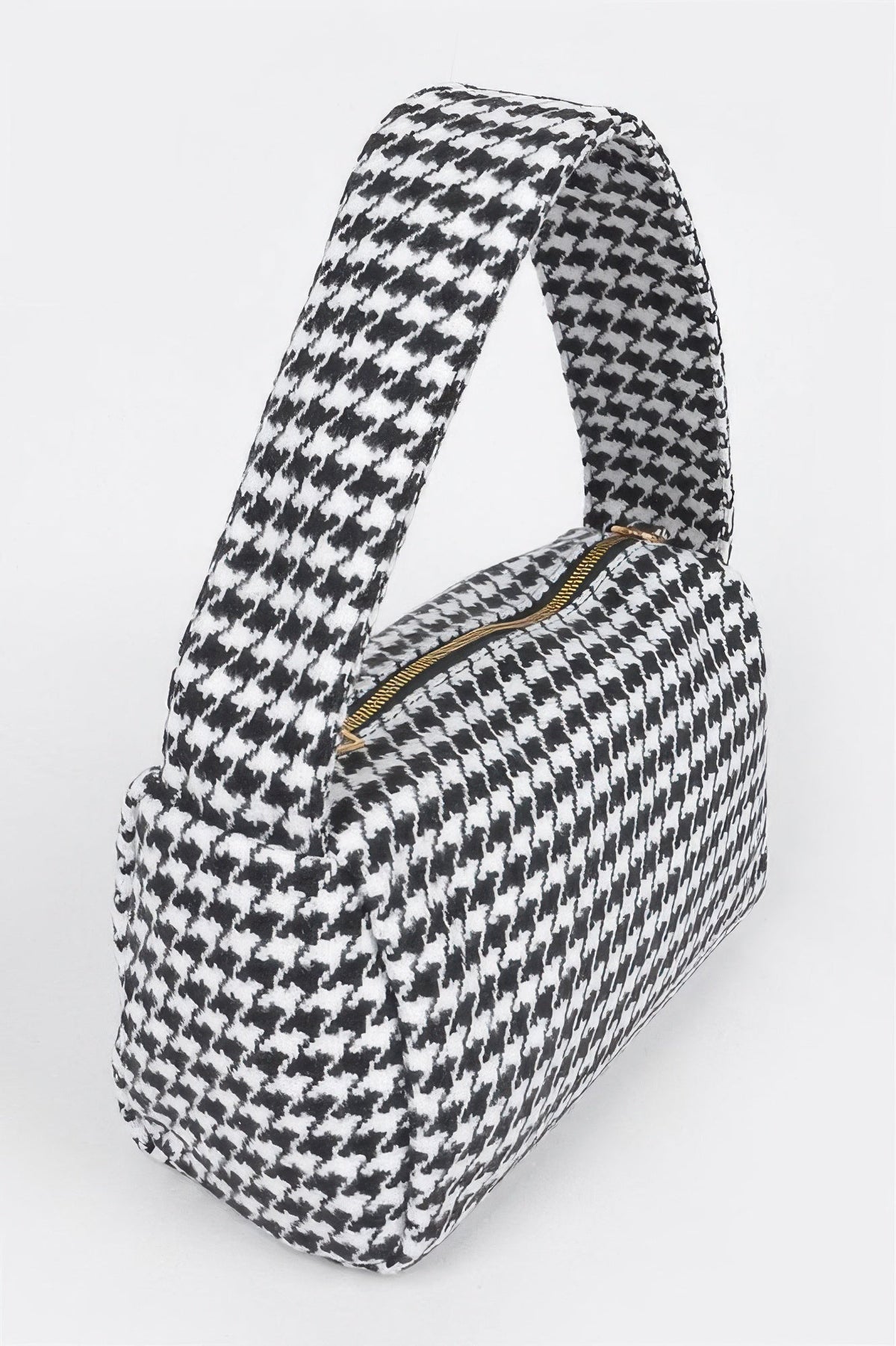 Houndstooth Knit Shoulder Bag
