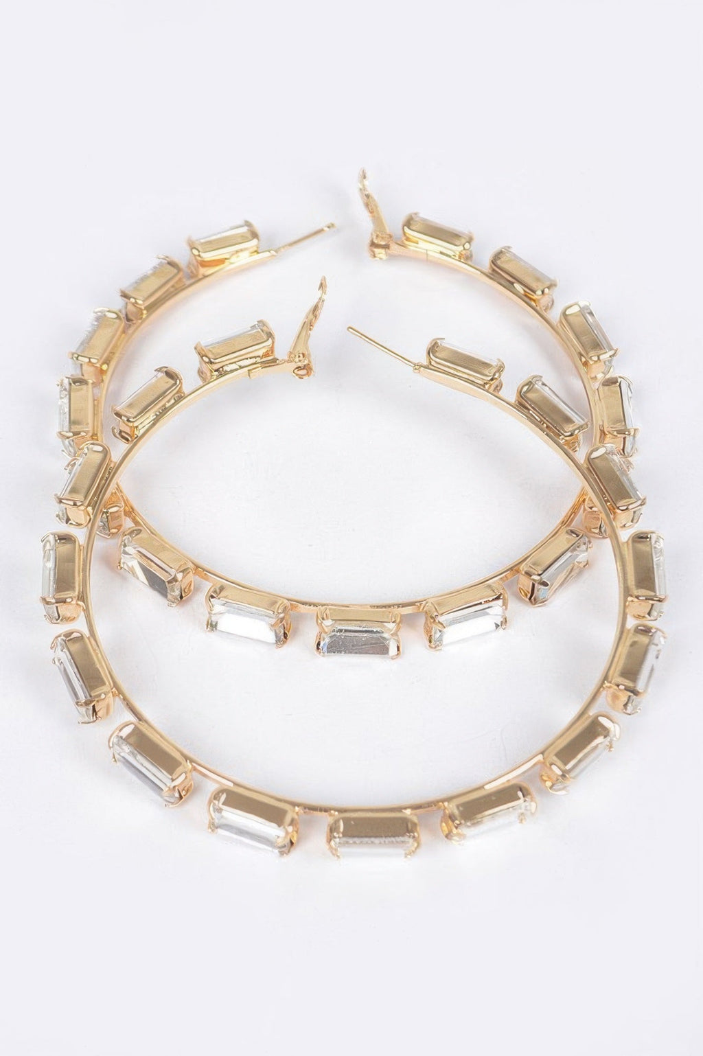 Rectangle Rhinestone Hoop Earring