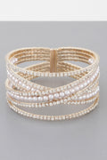 Multi Cross Jewel Cuff Bracelet