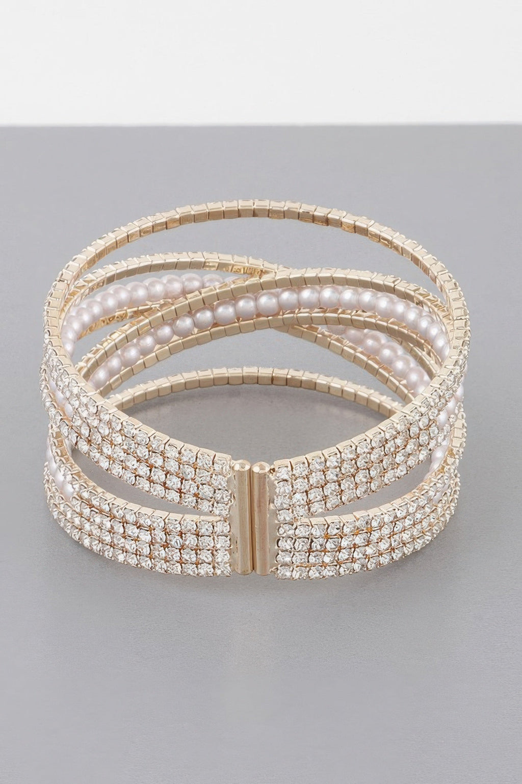 Multi Cross Jewel Cuff Bracelet