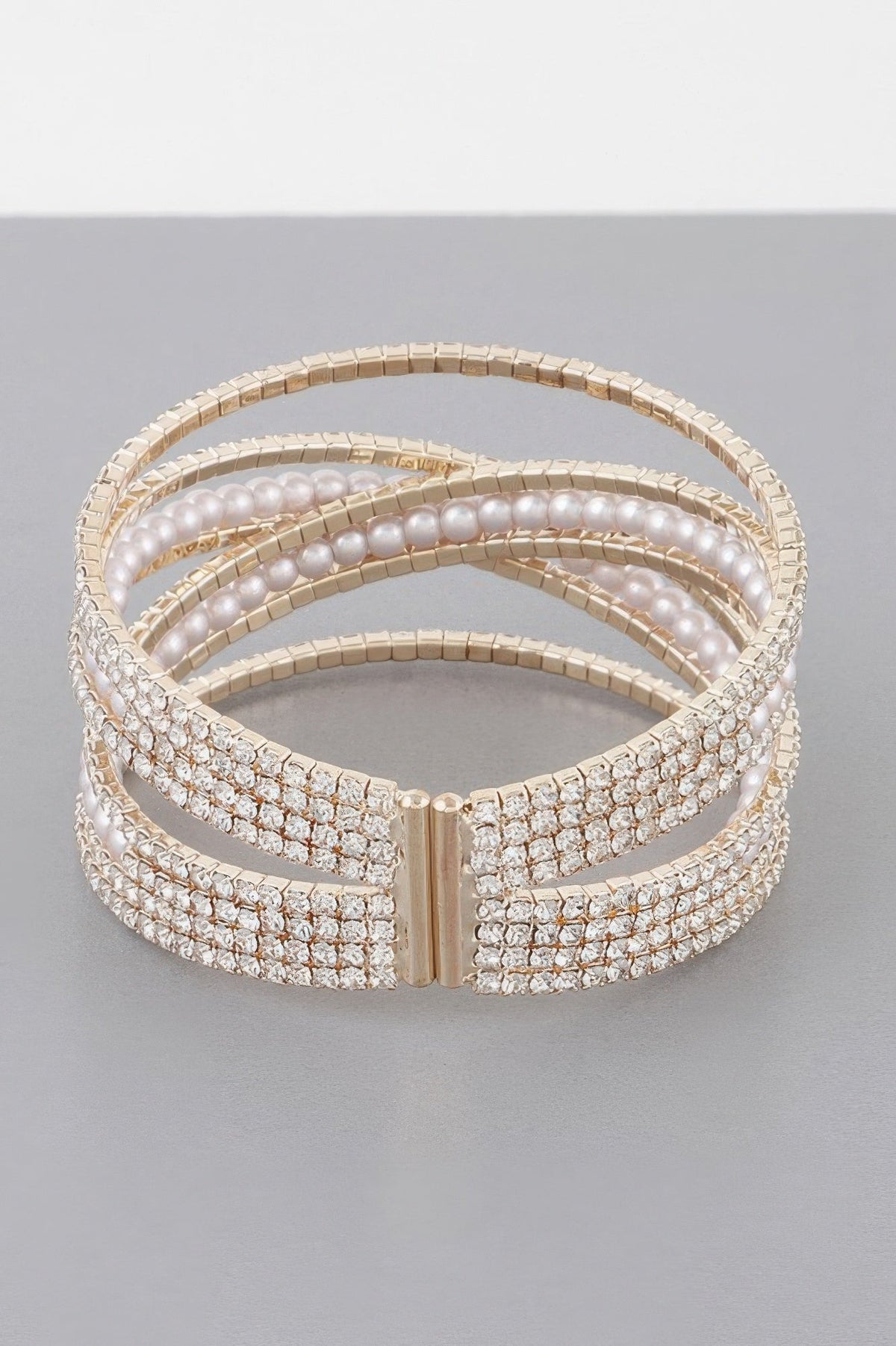 Multi Cross Jewel Cuff Bracelet