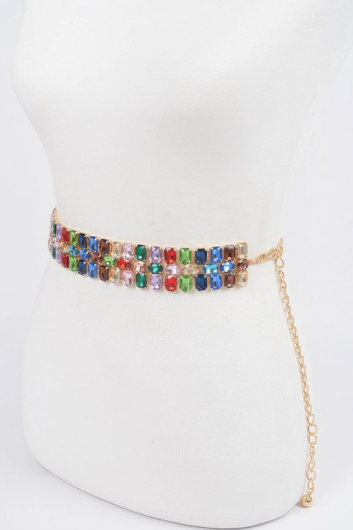 Multi Rhinestone Waist Belt