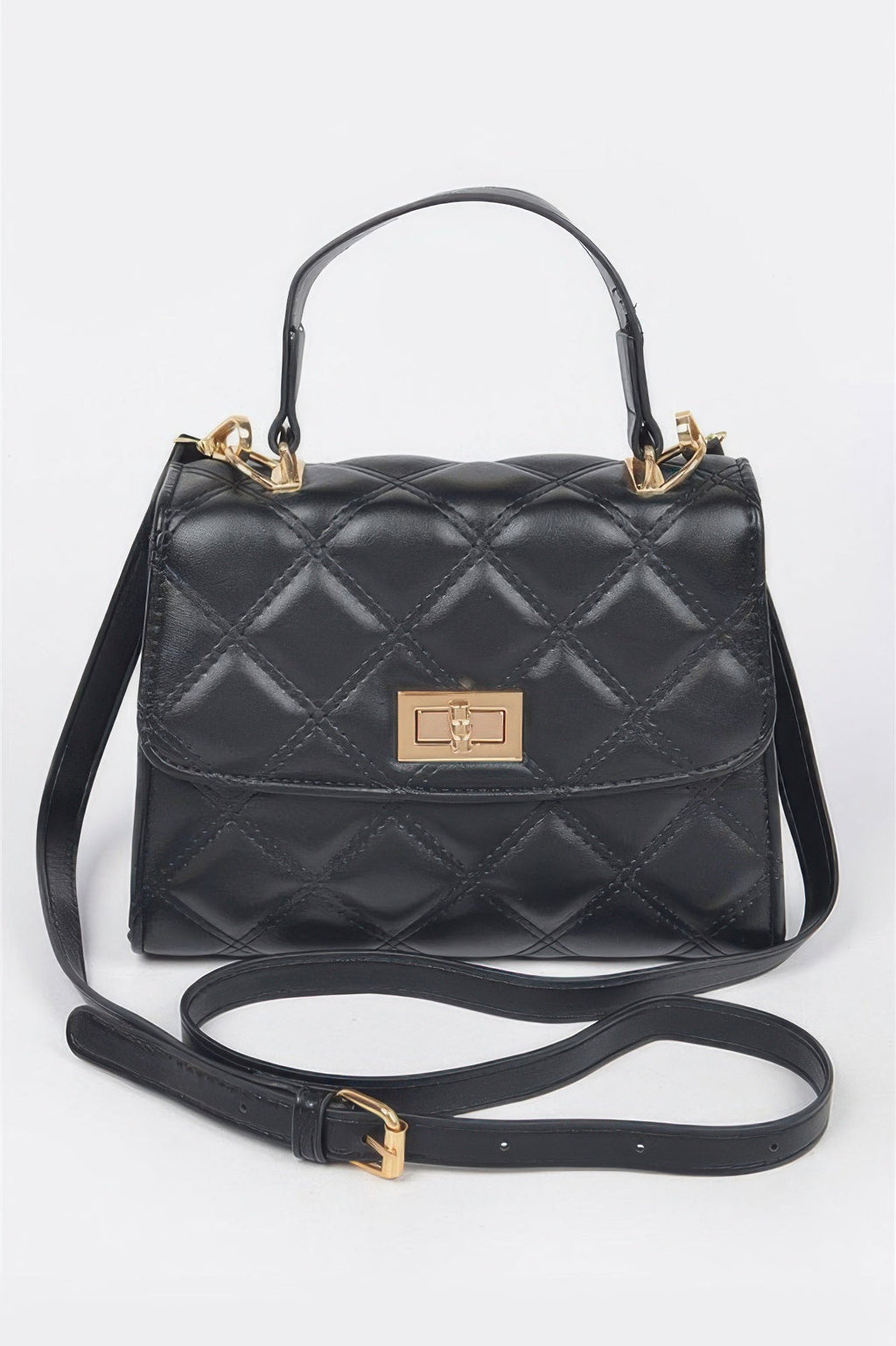 Quilted Top Handle Crossbody Bag