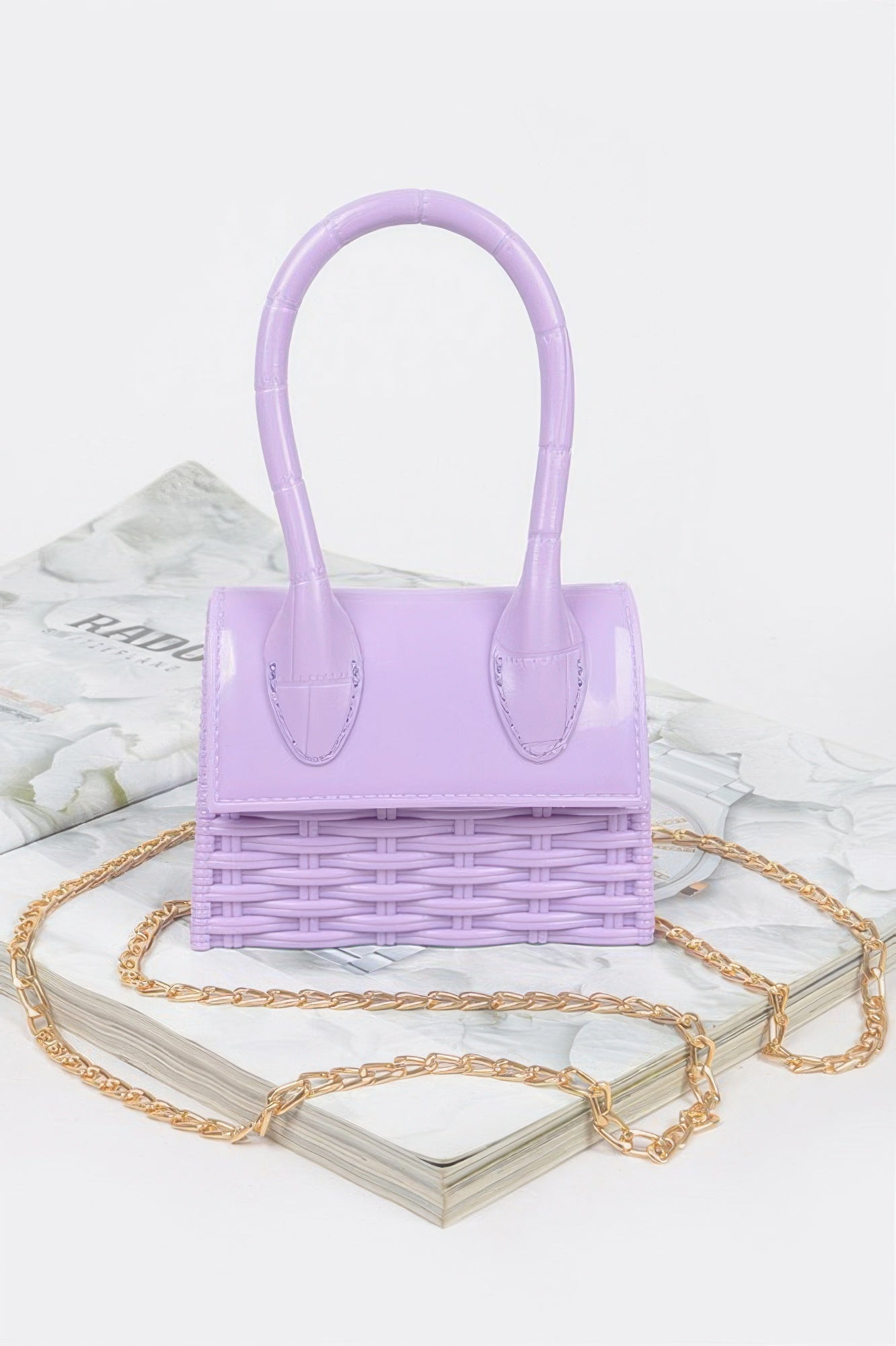 Weaved Top Handle Clutch
