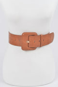 Faux Croc Leather Waist Belt