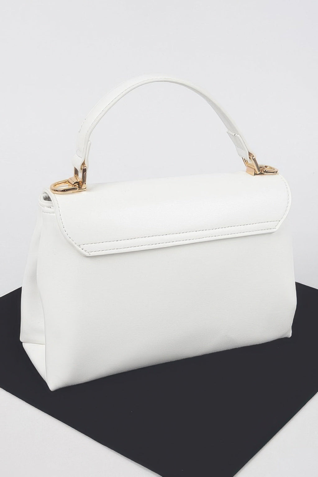 Faux Leather Flap Bag