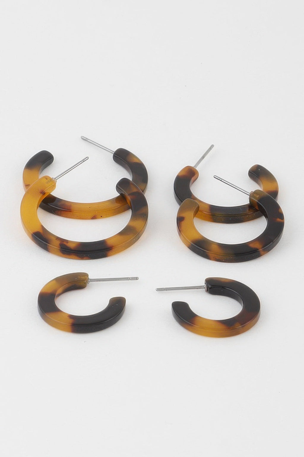 Marble Hoop Earrings Set
