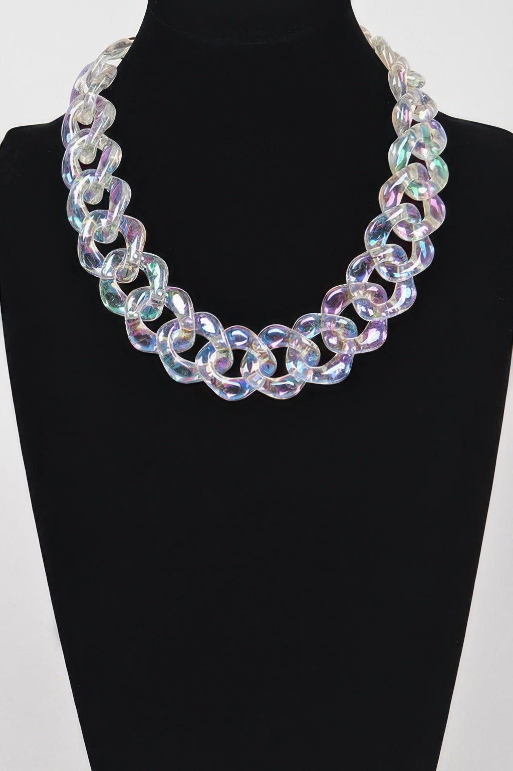 Oversized Ab Plastic Chain Necklace