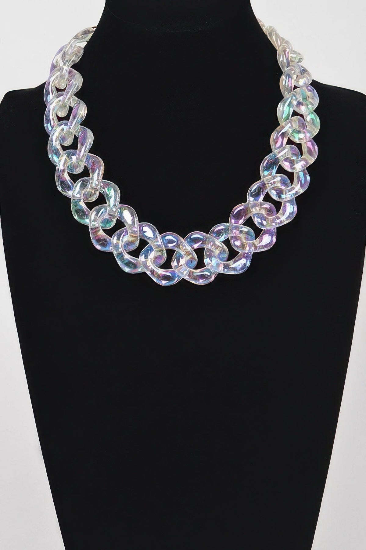 Oversized Ab Plastic Chain Necklace