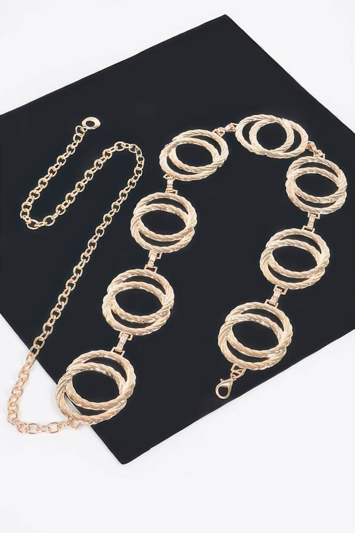 Melted Double Rings Chain Belt