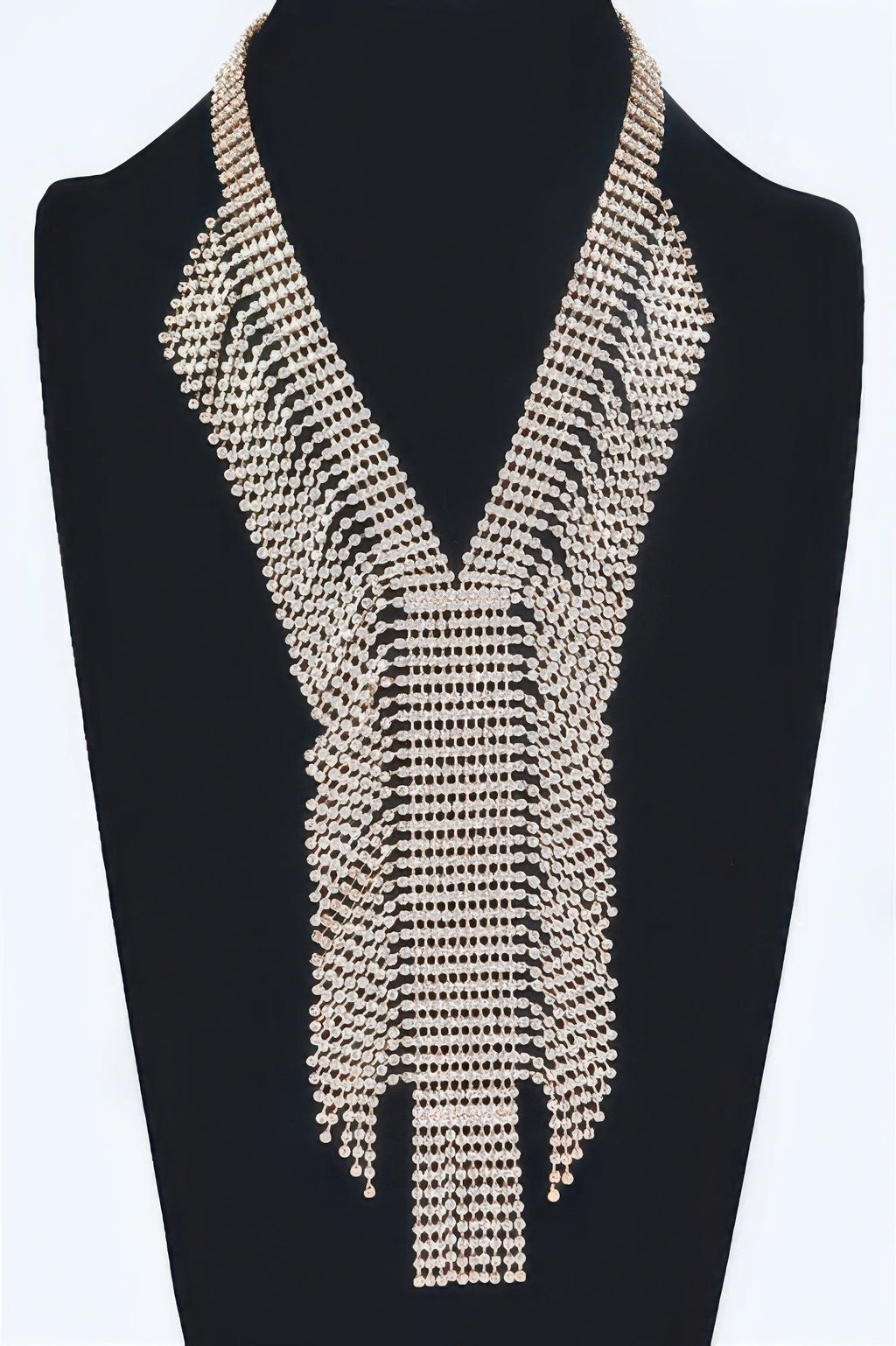Elegant V Shape Rhinestone Choker Necklace