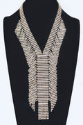 Elegant V Shape Rhinestone Choker Necklace